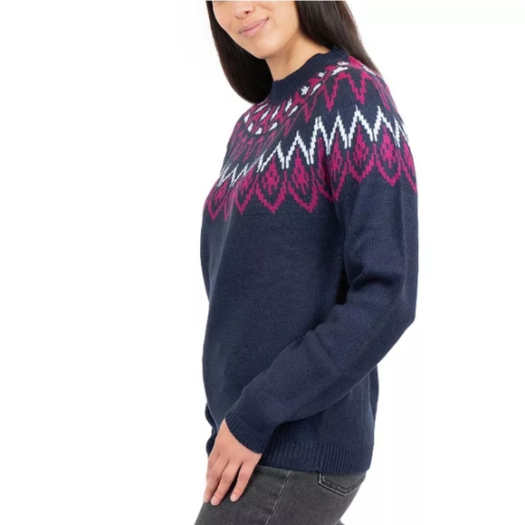 Mountain and Isles Fair Isle Sweater Navy Maroon Nordic Ski Sz M - Picture 8 of 8